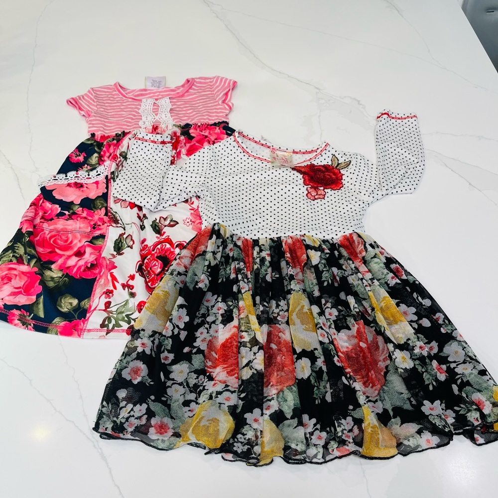 Pair of pink vanilla dresses VGUC size 4 girls